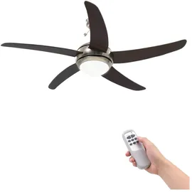 vidaXL 128 cm dekorativer Deckenventilator braun mit Licht