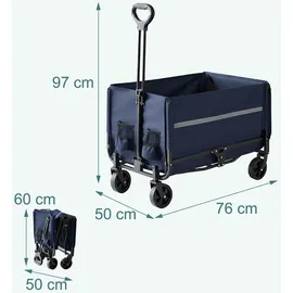 Relaxdays Bollerwagen faltbar blau