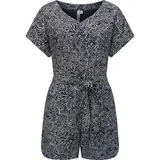 Ragwear Damen kurzer gemusterter Sommer Jumpsuit Bodysuit mit Taillenband Salwin YOUMODO Midnight Gr. XXL - XXL