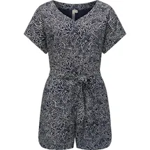 Ragwear Damen kurzer gemusterter Sommer Jumpsuit Bodysuit mit Taillenband Salwin YOUMODO Midnight Gr. XXL - XXL