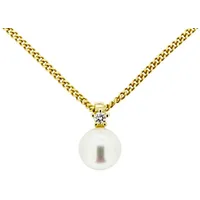 Orolino Halskette 585 Gold mit Brillant 0,03ct. + Perle weiß 6,5-7mm