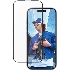 PanzerGlass® Displayschutz Aluminum Rahmen für iPhone 16 & iPhone 15 - Ultra-Wide Fit