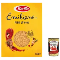 Barilla Emiliane Filini all’Uovo 5x 275g + Italian Gourmet Polpa – Feine Suppennudeln, Eierpasta, Italienische Pasta all' Uovo Le Pasta mit Ei 275 G