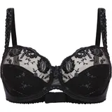 Conturelle Bügel-BH Stickerei, semi-transparent, für Damen, schwarz 75D