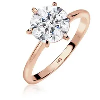 Elli Verlobungsring Verlobungsring Weiß 925 Silber, mit Kristallen von Swarovski® silberfarben 54 mm