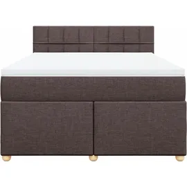 vidaXL Boxspringbett 140 x 200 cm Dunkelbraun