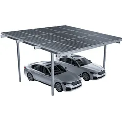 Basic-Solarcarport silber 2 Stellplätze