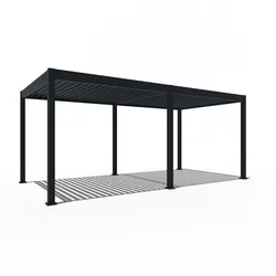 Weide E-Deluxe | elektrische Pergola mit LED | Voll Aluminium | 3 x 6 M | motorisiertes Lamellendach anthrazit