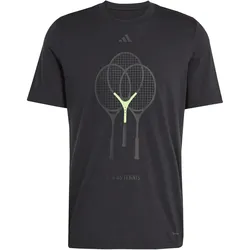 adidas 3 Rackets Graphic Tennisshirt Herren JJ1410 - black XL