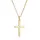 Elli DIAMONDS Halskette Kreuz Diamant Weiß Brillantschliff (0,015ct) 585 Gelbgold