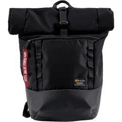 Daypack ALPHA INDUSTRIES "Alpha Industries Accessoires - Bags Crew Roll Top Bag", schwarz, Obermaterial: 100% Nylon, Rucksäcke