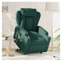 vidaXL Massagesessel Elektrisch 94,5 x 100 x 0 cm Dunkelgrün mit Aufstehhilfe