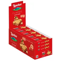 Loacker - Classic Napolitaner - Klassische Waffeln mit zwei Schichten zarter Haselnuss-Creme aus 100 % italienischen Haselnüssen in der Großpackung - Essen und Snacks 25 Stk á 45 g