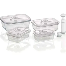 CASO Design Vakuumbehälter eckig transparent 1 l 4-teiliges Set