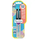 Paper Mate Flair Filzstifte | extrafeiner Spitze (0,4 mm) | Schwarz, 2 Stück