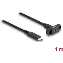 DeLock SuperSpeed USB 10 Gbps USB 3.2 Gen2 USB-C® Buchse, USB-C® Stecker 1.00m Schwarz 87824