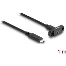 DeLock SuperSpeed USB 10 Gbps USB 3.2 Gen2 USB-C® Buchse, USB-C® Stecker 1.00m Schwarz 87824