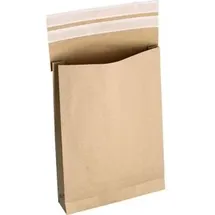 Flexipak Faltentaschen classic eco Doppelfixverschluss DIN B4 ohne Fenster natur mit 5,0 cm Falte, 300 St.