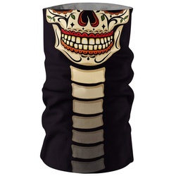 Maskworld Kostüm Schlauchschal Senor Muerte, Elastisches Halstuch mit witzigem Aufdruck schwarz