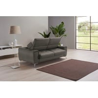 Egoitaliano Schlafsofa Francine, Designsofa, Loungesofa mit Dauerschlaffunktion, Bettfunktion, hochwertiger Metallbettrahmen & Matratze, Kopfteil manuell verstellbar grau