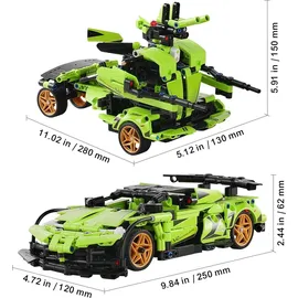 Vevor STEM-Bauspielzeug für Kinder, 2-in-1-Bausteine mit 461 Teilen, ferngesteuerte Autobausätze, ferngesteuertes und per App gesteuertes Auto/Roboter, RC STEM-Roboter-Bauset, Geschenke für Jungen und Mädchen im Alter von 6, 7, 8, 9, 10, 11 und 12+