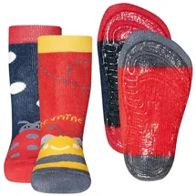 Ewers 2er Pack Biene Marienkäfer Stoppersocken SoftStep, Antirutschsohle für Mädchen, MADE IN EUROPE, Kindersocken, Anti-Rutsch, ABS - 23-24