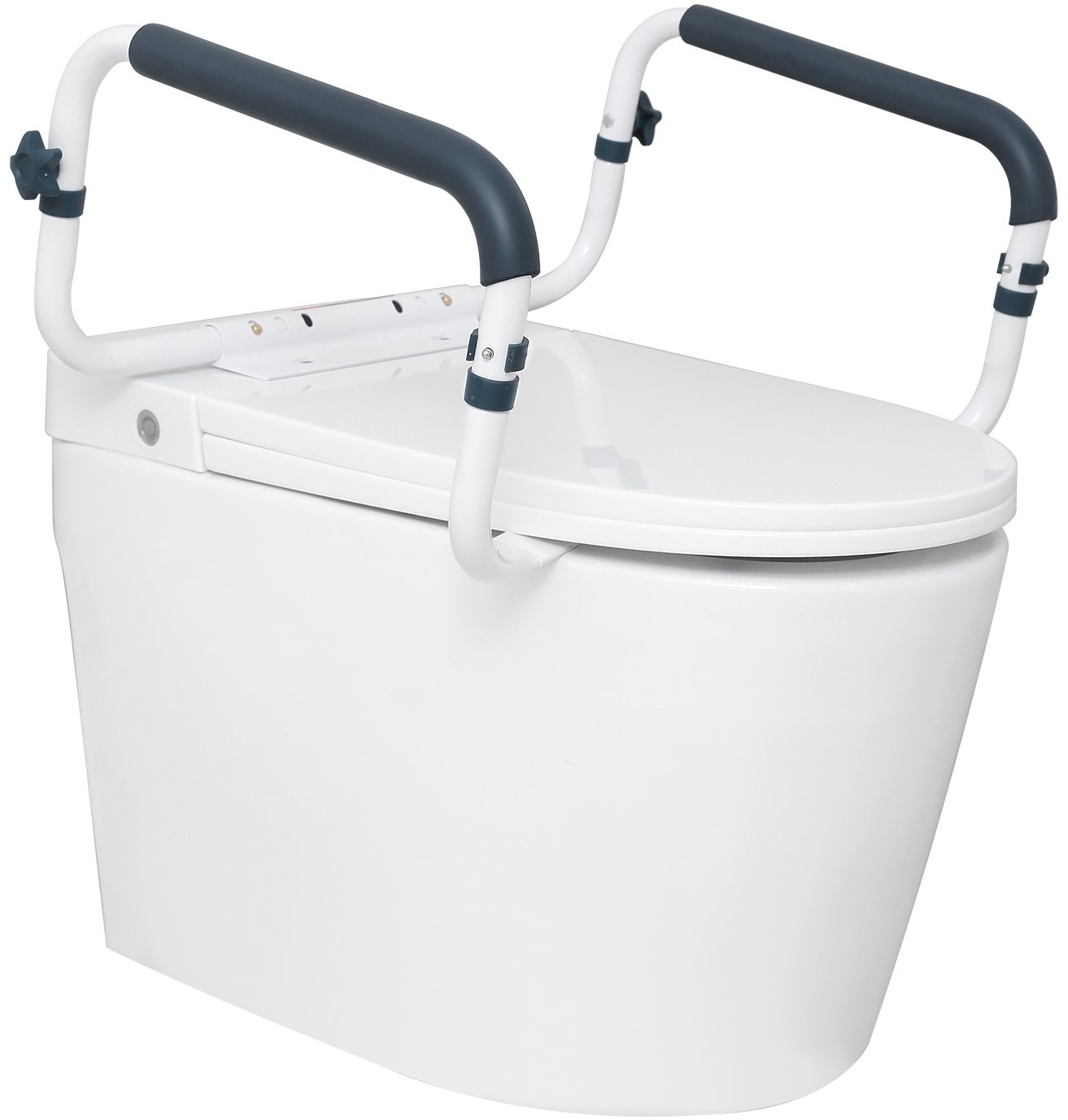 VEVOR Toiletten Aufstehhilfe Toilettensitzerhöhung Armlehne 410–510 mm Einstellbare Breite, 136 kg Tragfähigkeit Robust WC Aufstehhilfe Toiletten Haltegriffe Toilettensitzerhöhung WC Haltegriff