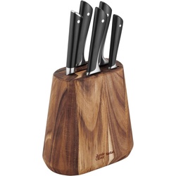 Tefal Messerblock Jamie Oliver by Tefal K267S7 (7tlg), 6 Küchenmesser + Holz Messerblock, hohe Schneideleistung schwarz