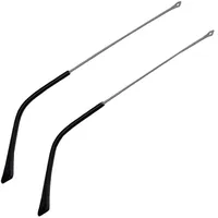 1 Paar Metall Brillenbügel, Ersatzbügel für Brillengläser, Gunmetal + Schwarz