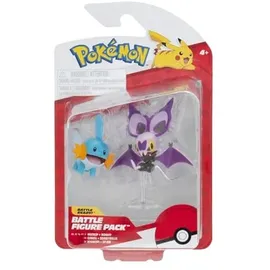 Pokémon Battle Figure 2 Pack - 5cm Figures Noibat Och Mudkip - Official Pokemon playset for Children 4+ Years