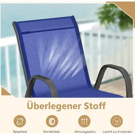 Costway Gartenstuhl 56 x 70 x 84 cm blau/schwarz 4 St.