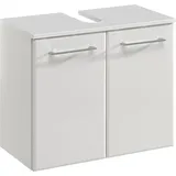 Saphir Waschbeckenunterschrank Quickset 376 Unterbeckenschrank, Weiß Hochglanz, 2 Türen Waschbeckenschrank inkl. Türdämpfer, 60 cm breit, ohne Waschbecken weiß