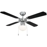 ETC Shop Deckenventilator 106,6 cm mit Beleuchtung Chrom