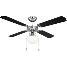 ETC Shop Deckenventilator 106,6 cm mit Beleuchtung Chrom