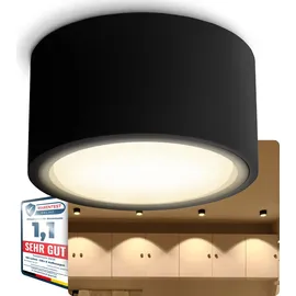 SSC-LUXon CELI-X LED Deckenleuchte matt schwarz - flach rund - inkl. tauschbarem LED GX53 5W warmweiß