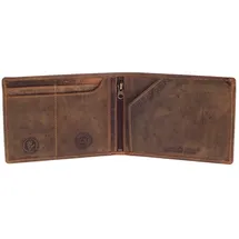 GREENBURRY Vintage Lederbörse Herren Geldbörse Braun 15,5x1x10cm