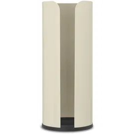 Brabantia - Renew Toilettenpapierspender - für 3 Ersatzrollen - für alle Gängigen Rollengrößen - Rutschfester Boden - Korrosionsbeständig - Badezimmerzubehör - Soft Beige - 13,2 x 13,2 x 32,1 cm