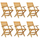 vidaXL Gartenstühle 6 Stk. Klappbar 55x62x90 cm Massivholz Teak