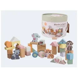 50 Holzbausteine Wildies Family in Tonne