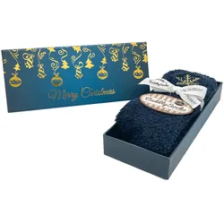 Kuschelsocken in einer Merry x-mas Box - blau