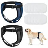 2 Pack Hündin Läufigkeitshose, Höschen für Hunde Läufigkeit, Schutzhose Hündin Waschbare, Hundehose Wiederverwendbare mit 10 Damenbinden, Verstellbare Hundewindeln für Hündinnen (XL)
