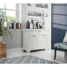 Forte Kashmir Weiß, (pinia weiß), B:123,3cm H:95,9cm T:48,2cm, FSC-zertifizierter Holzwerkstoff, Sideboards, Kommode, Breite 123 cm