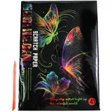 Pracht Creatives Hobby Kratzbild Schmetterling 4 St. 28,5x21 cm nachtleuchtend