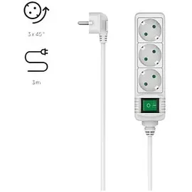 Hama Steckdosenleiste 3-fach 3 m Weiß 1 St.