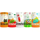 5 Renova Maxi Rollen Küchenpapier - Küchenrolle - Haushaltstücher - Papiertücher - bedruckt - Pack entspricht 18 Standard-Rollen - 120 Blätter pro Rolle