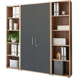BMG Möbel Büromöbel-Set »TABOR 3 hoch«, (Set, 3 tlg.), grau