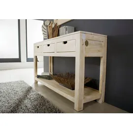 Massivmoebel24 NATURE WHITE Konsolentisch 140x40x78 beige