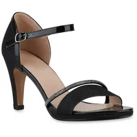 VAN HILL Riemchensandaletten in Schwarz Lack
