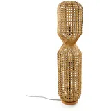 Stehleuchte Malabo Papier rund, skandinavisch, natur, filigranes Design, Ø 25 cm