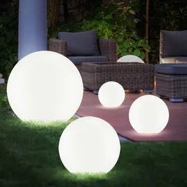 ETC Shop Solarkugel für Außen Solarleuchte Kugel Garten Kugelleuchte Solar LED Gartendeko, mit Erdspieß Leuchtdauer ca. 6-8 Stunden, 10 15 20 25 cm, 4er Set